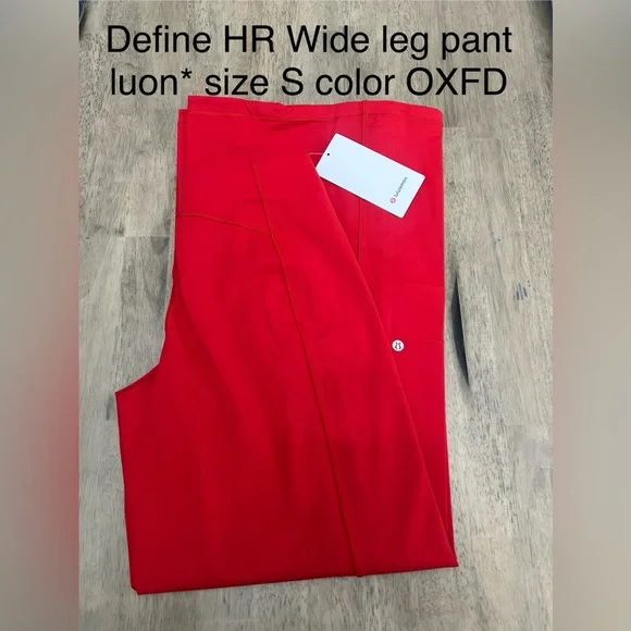 lululemon athletica Define High Rise Red Wide-Leg Pants - Picture 3 of 6